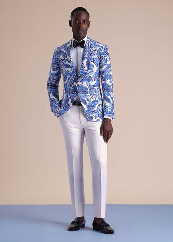 Paul Stuart Printed Paisley Linen Dinner Jacket