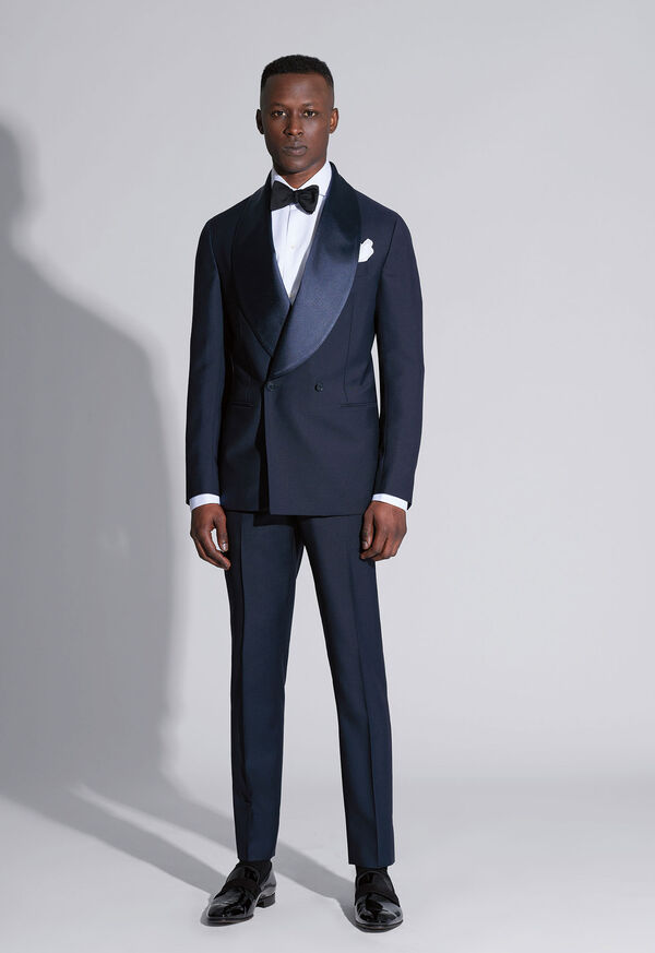 Paul Stuart Double Breasted Satin Shawl Lapel Tuxedo, image 2