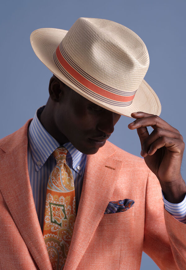 Paul Stuart Straw Fedora Hat, image 3