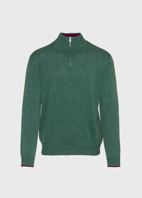 Paul Stuart Cashmere Quarter Zip Mock Neck Sweater, thumbnail 1