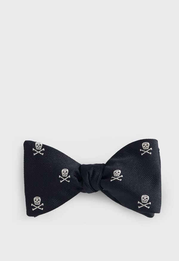 Paul Stuart Woven Silk Skull & Bone Bowtie, image 1