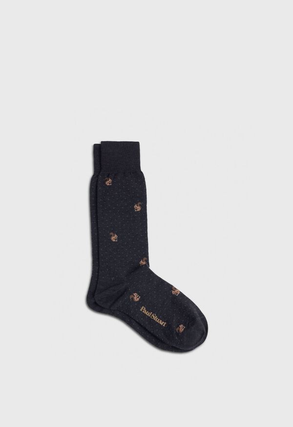 Paul Stuart Squirrel Motif Sock, image 1