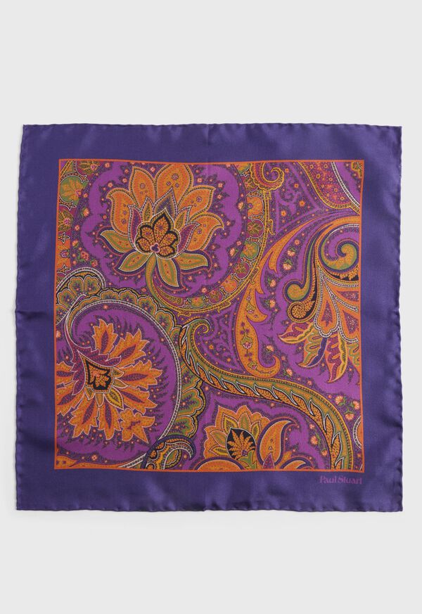 Paul Stuart Silk Paisley Pocket Square, image 2