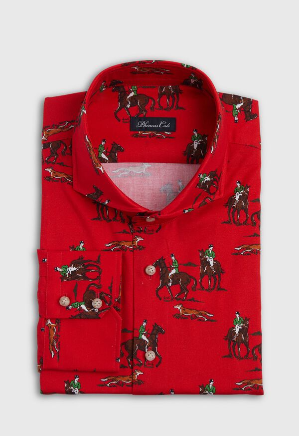 Paul Stuart Equestrian Print Brushed Cotton Shirt, image 1
