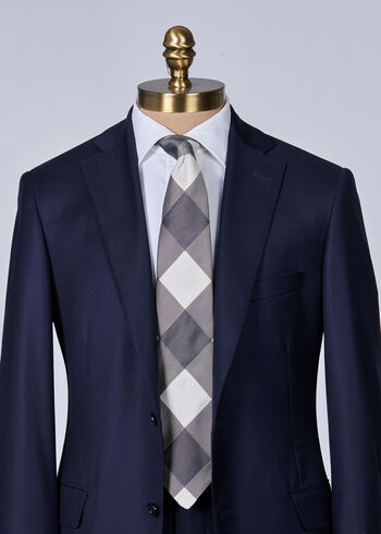 Paul Stuart Woven Silk Oversized Check Tie