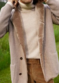 Paul Stuart Herringbone Turtleneck with Elbow Patches, thumbnail 2