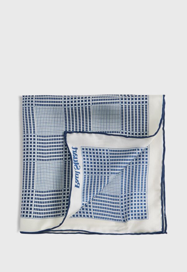 Paul Stuart Printed Silk Glen Plaid Pocket Square, image 1