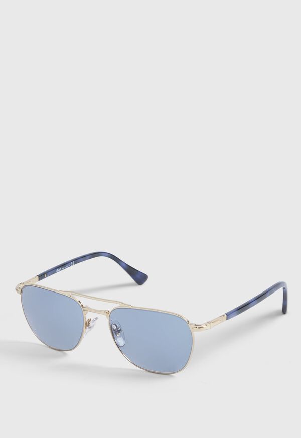 Paul Stuart Persol® Sun Gold Sunglasses with Light Blue Lens, image 2