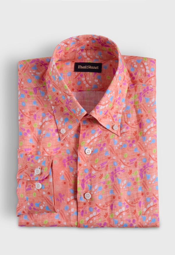 Paul Stuart Printed Linen Sport Shirt, image 1