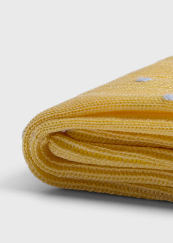 Paul Stuart Ribbed Cotton Dot Dress Sock