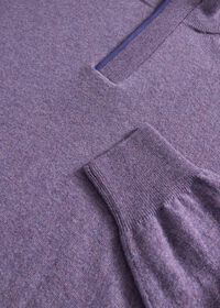 Paul Stuart Cashmere Quarter Zip With Suede Trim, thumbnail 2