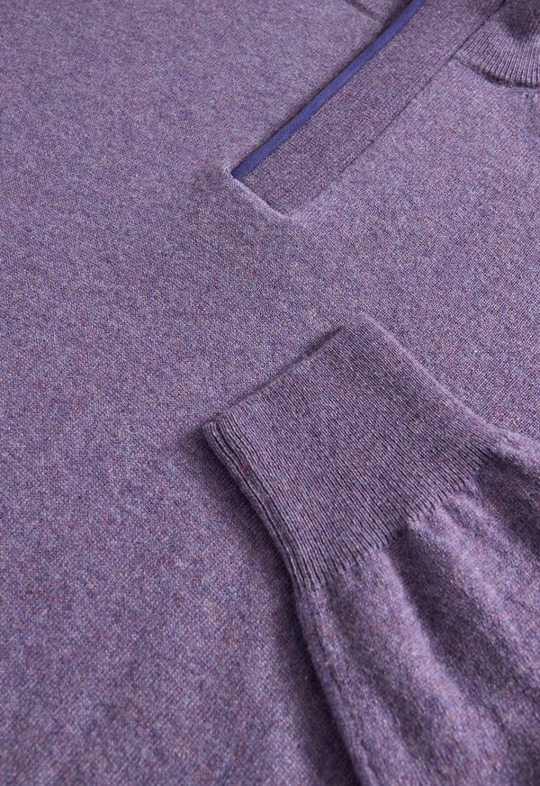 Paul Stuart Cashmere Quarter Zip With Suede Trim, image 2