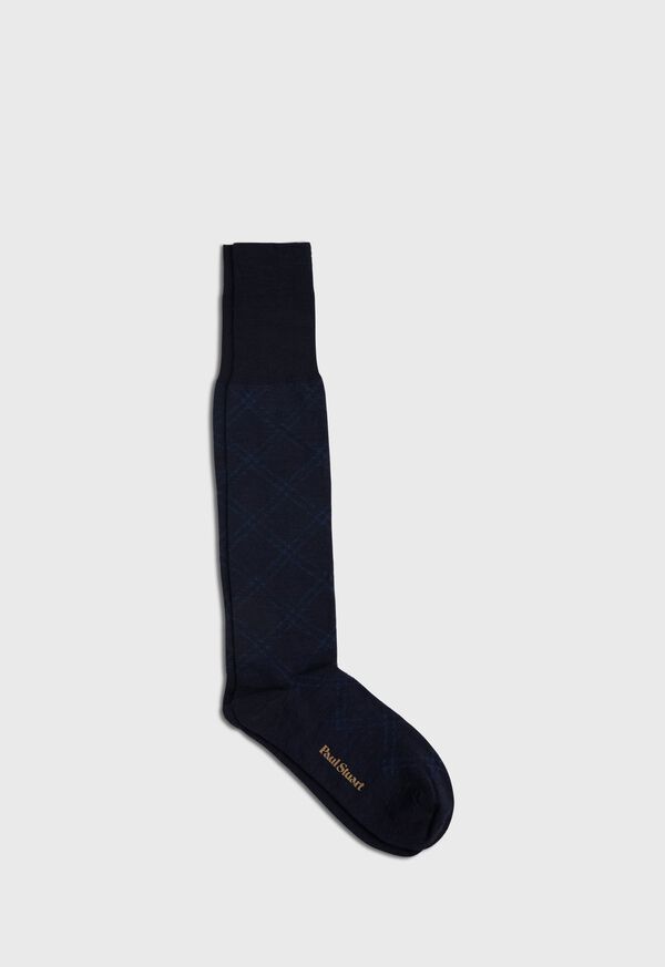 Paul Stuart Wool Blend Diagonal Plaid Sock, image 1