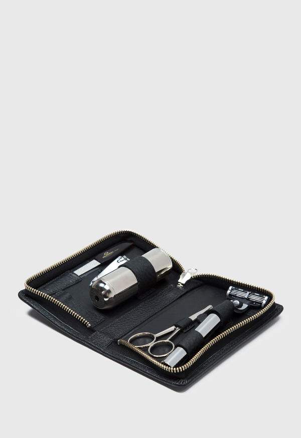 Paul Stuart Deerskin Leather Travel Shaving Kit, image 3