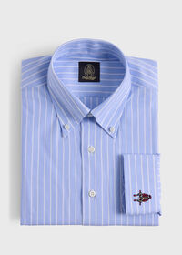 Paul Stuart Wide Striped Oxford Logo Sport Shirt, thumbnail 1