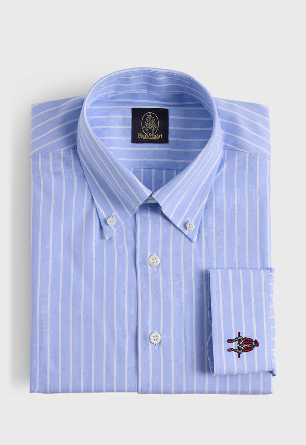 Paul Stuart Wide Striped Oxford Logo Sport Shirt, image 1