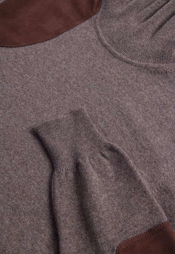 Paul Stuart Cashmere & Suede Gun Patch Turtleneck, image 3