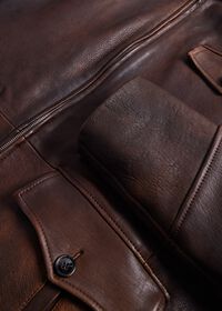 Paul Stuart Distressed Leather Zip Up Jacket, thumbnail 3