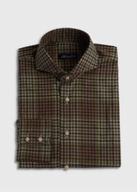 Paul Stuart Printed Plaid Brushed Cotton Sport Shirt, thumbnail 1
