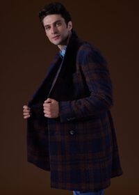 Paul Stuart Double Breasted Boucle Plaid Coat, thumbnail 2