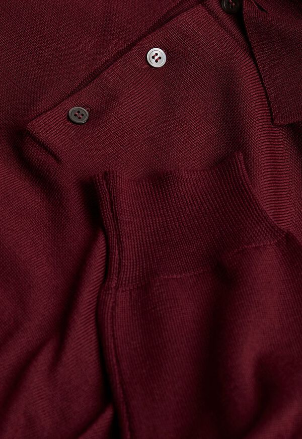 Paul Stuart Superfine Merino Wool Long Sleeve Polo, image 2