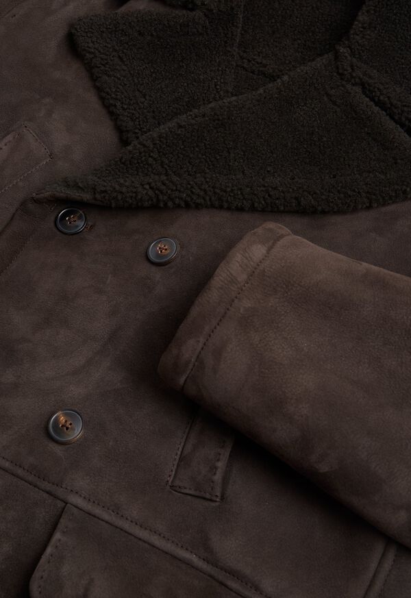 Paul Stuart Double Breasted Shearling Jacket, image 2