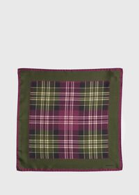 Paul Stuart Plaid Pocket Square With Contrast Border, thumbnail 2