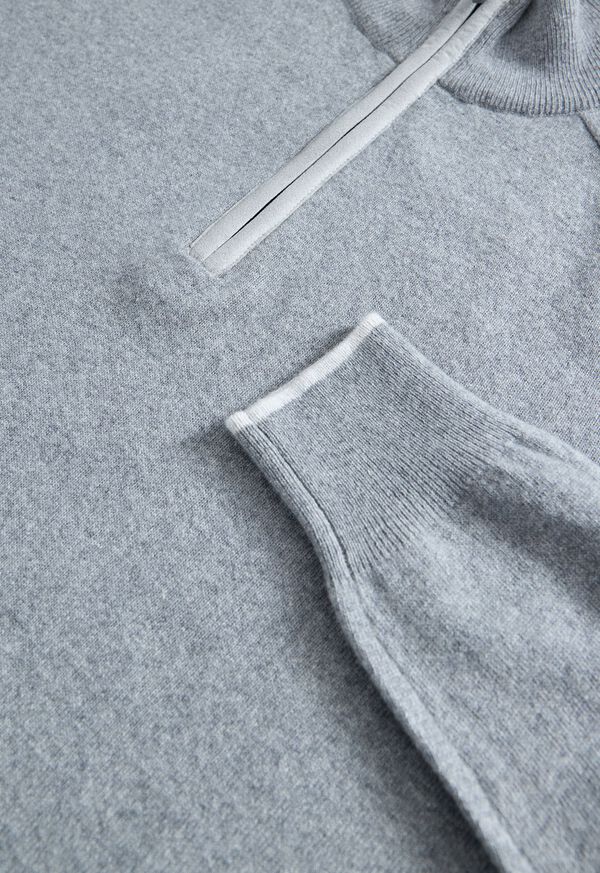 Paul Stuart Suede Trim Quarter Zip Pullover, image 2