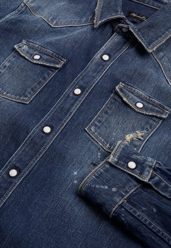 Paul Stuart Damage Wash Denim Shirt, image 2