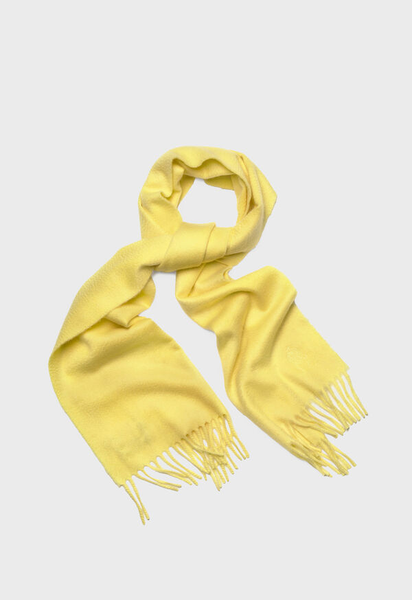 Paul Stuart Cashmere Solid Color Scarf with Embroidered Logo, image 47