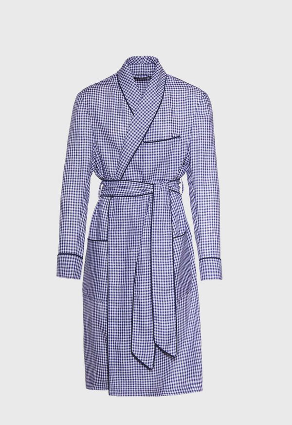 Paul Stuart Linen Gingham Check Robe, image 1