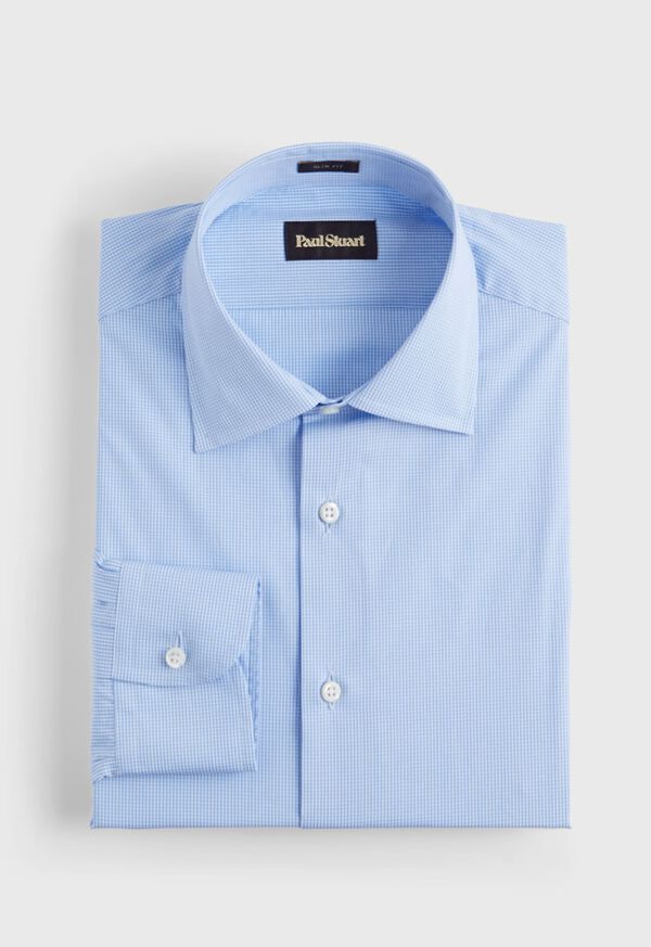 Paul Stuart Light Blue Micro Gingham Dress Shirt, image 1