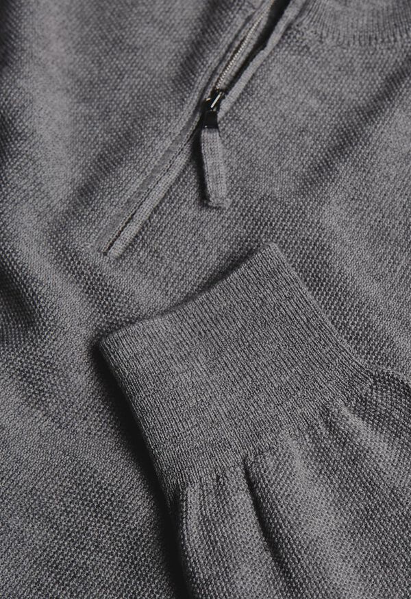 Paul Stuart Rice Stitch Quarter Zip Sweater, image 2