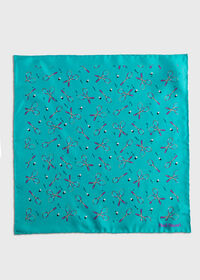 Paul Stuart Silk Twill Tennis Racket Print Pocket Square, thumbnail 2