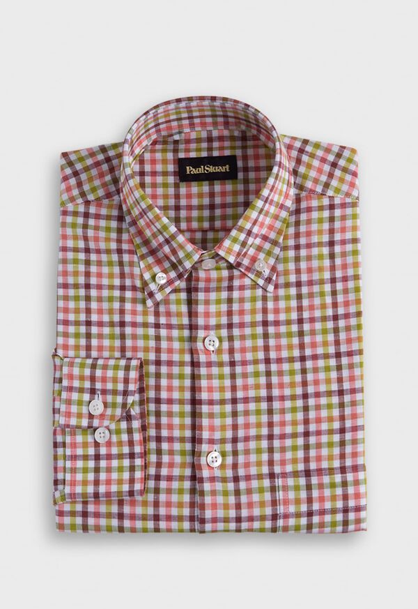 Paul Stuart Linen Small Check Sport Shirt, image 1
