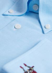 Paul Stuart Cotton Oxford Logo Sport Shirt, thumbnail 2