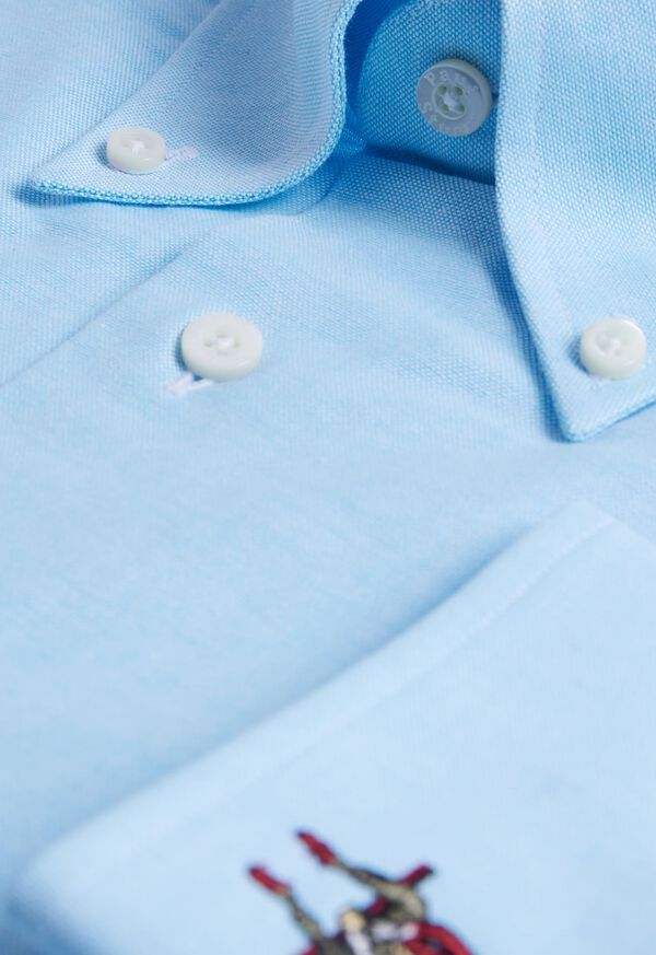 Paul Stuart Cotton Oxford Logo Sport Shirt, image 2