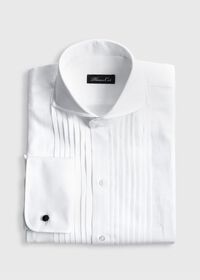 Paul Stuart Linen Pleated Front Formal Dress Shirt, thumbnail 1