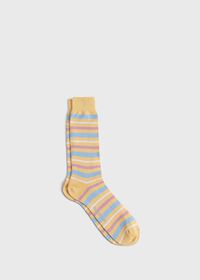 Paul Stuart Cotton Variegated Multicolor Stripe Sock, thumbnail 1