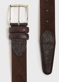 Paul Stuart Nubuck Belt With Matte Alligator Tipping, thumbnail 2
