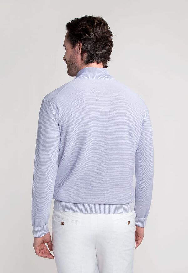 Paul Stuart Two Color Rice Stitch 1/4 Zip Mock Neck Sweater, image 3