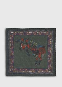Paul Stuart Armed Fox Print Wool Pocket Square, thumbnail 10