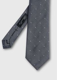 Paul Stuart Woven Silk & Linen Dot Tie, thumbnail 1