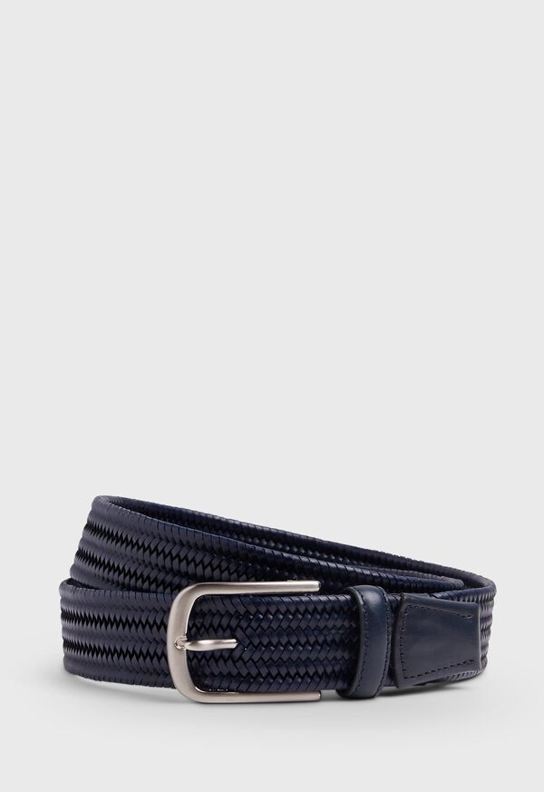 Paul Stuart 35MM Stretch Leather Woven Belt, image 1