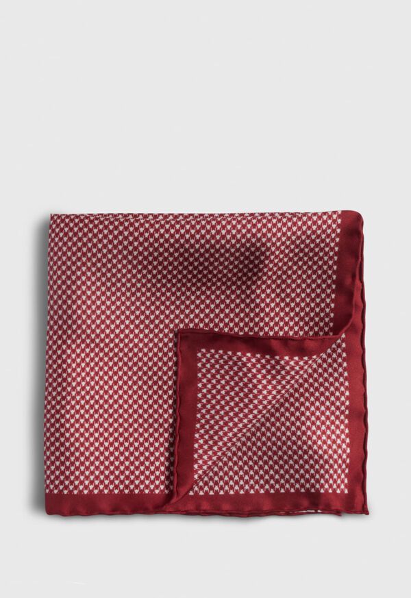 Paul Stuart Printed Silk Houndstooth Pocket Square, image 1
