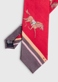 Paul Stuart Red Racing Horse Scarf Tie, thumbnail 2