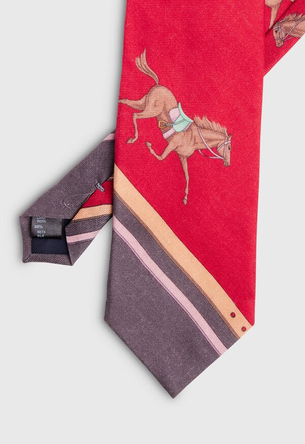 Paul Stuart Red Racing Horse Scarf Tie, image 2