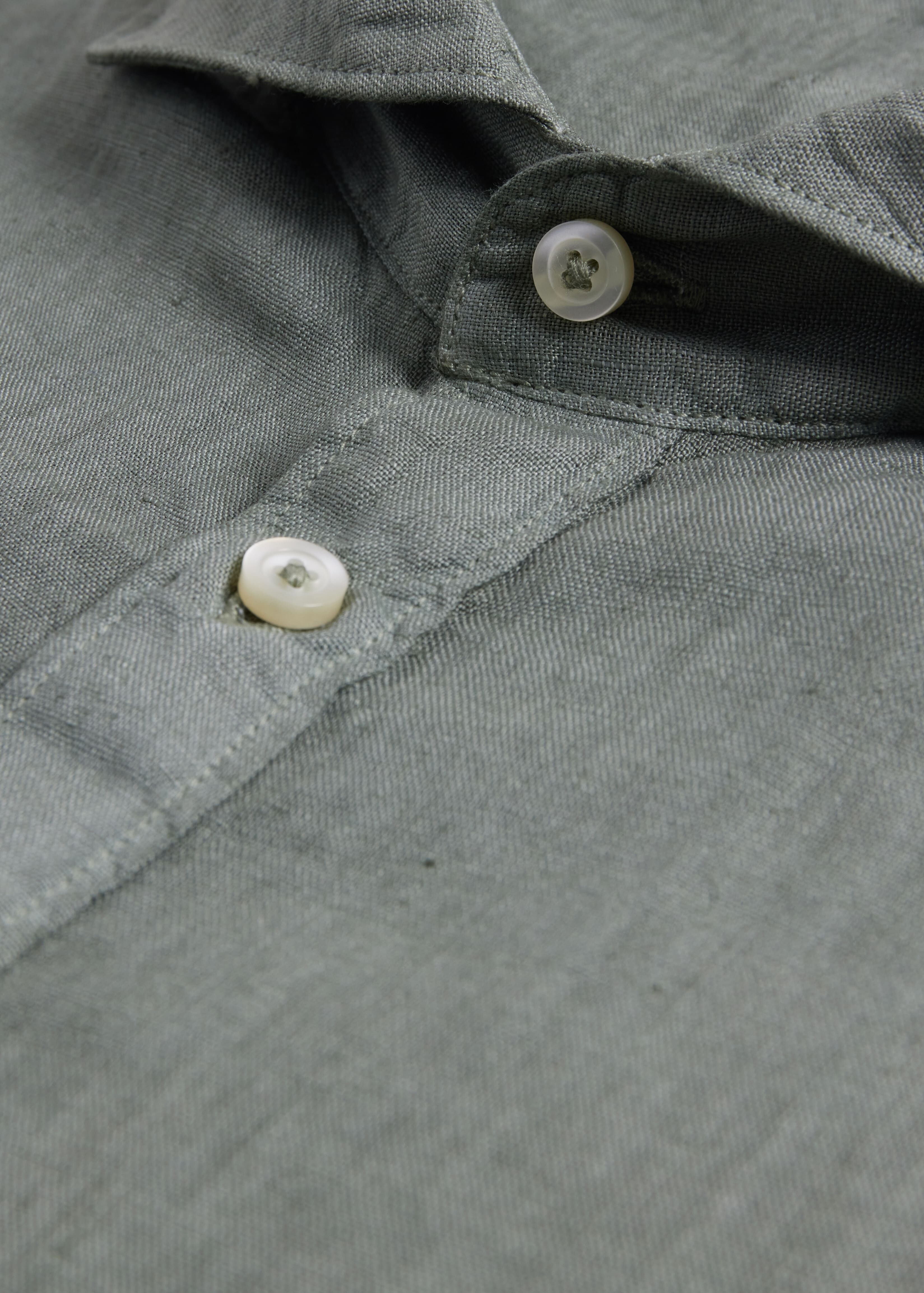 トップス 90s- paul stuart black linen shirt Linen Half Placket Sport Shirt