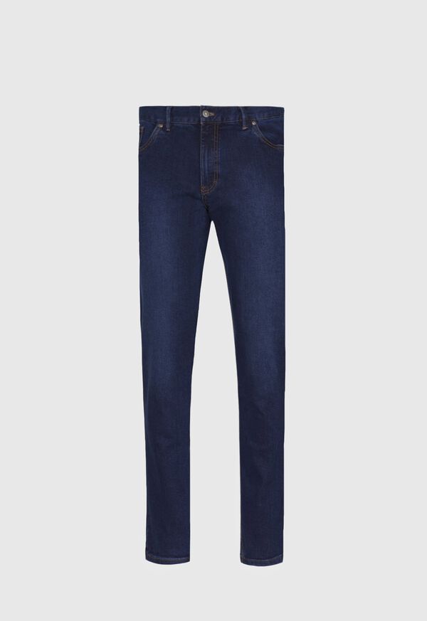 Dark Blue Cotton Blend Jeans