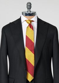 Paul Stuart Two-Tone Woven Silk Striped Tie, thumbnail 5